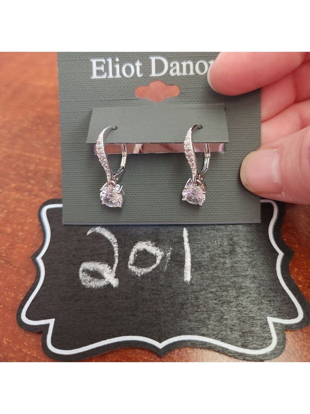 Eliot Danori Cubic Zirconia leaver back drop earrings - Picture 7 of 7